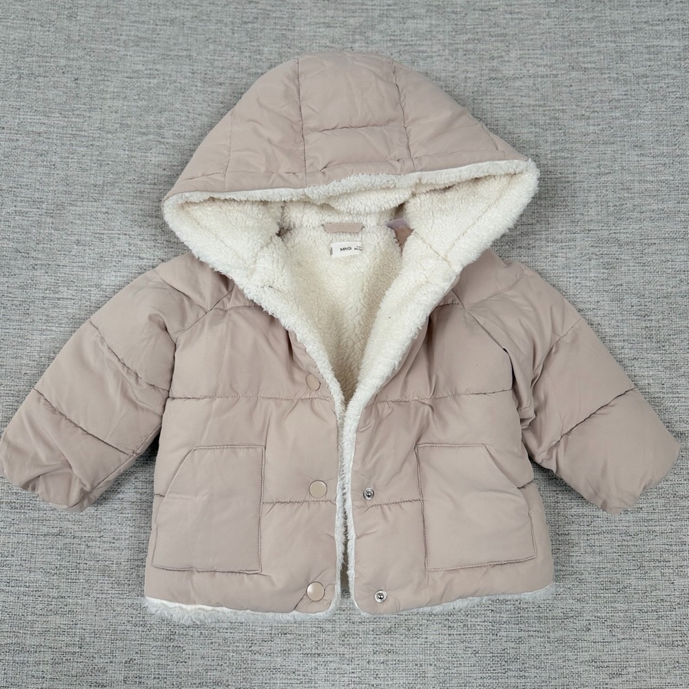 Mango Cream Plush Jacket . Size 80cm (9-12m)
